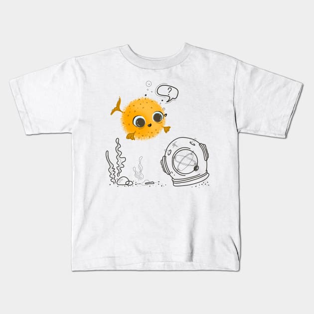 fish ball Kids T-Shirt by Aleshka